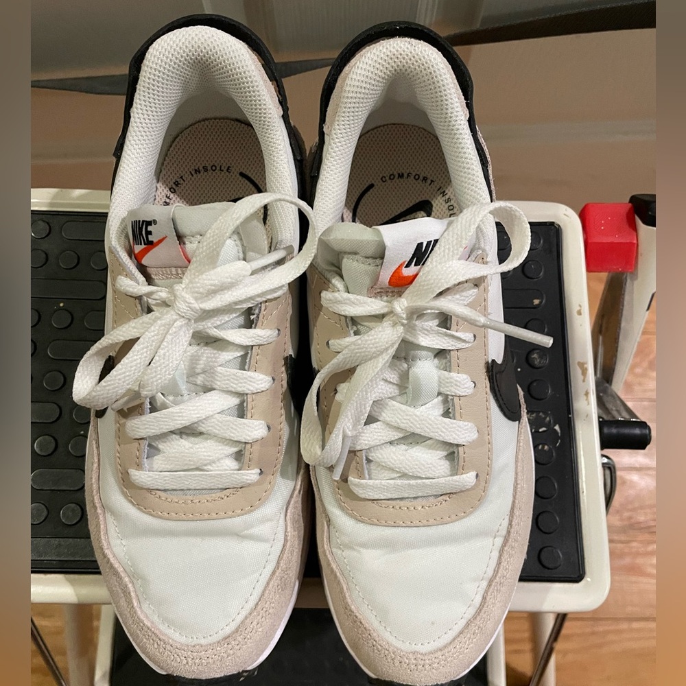 Nike White and Tan Athletic Shoes